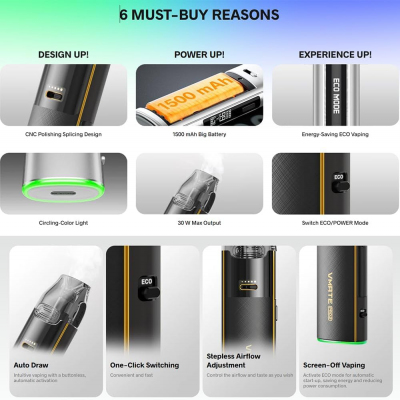 Voopoo VMATE PRO 2 1500mAh (Gilt Black)