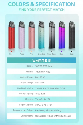 VooPoo Vmate i3 1500mAh (Pink)